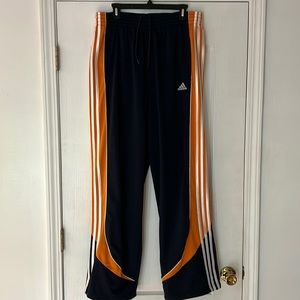 Adidas Men’s 3 Stripe Pants XL Blue & Orange & White